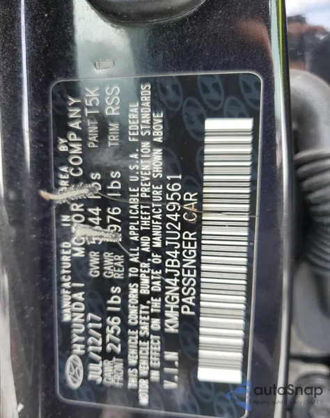 2018 Genesis G80 Sport from USA, damaged, VIN KMHGN4JB4JU249561